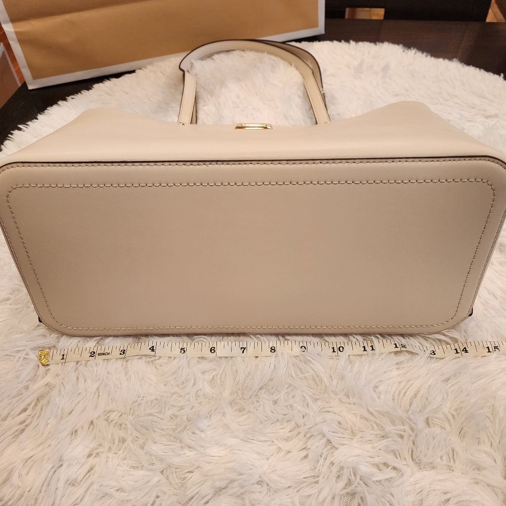 Michael Kors Women's Manhattan Smooth Leather Shoulder Tote Bag/Lt Cream/NWT/ - Picture 12 of 17